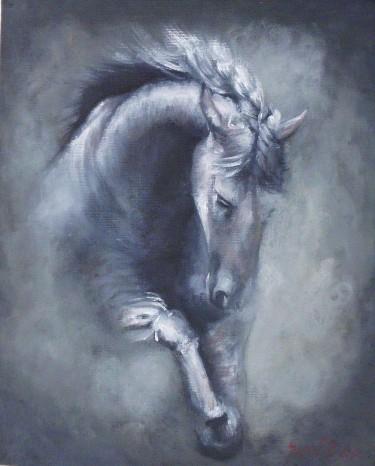 Horse2- oil on laminated canvas, 30x24cm by Simic Dragana