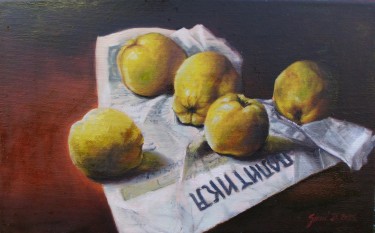 Quince- oil on canvas 25x40cm by Simic Dragana