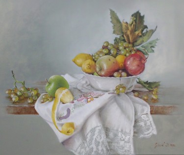 Fruits- oil on canvas, 50x60cm by Simic Dragana