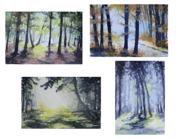 Watercolors - 4 pieces, dimension 19x28cm by Simic Dragana