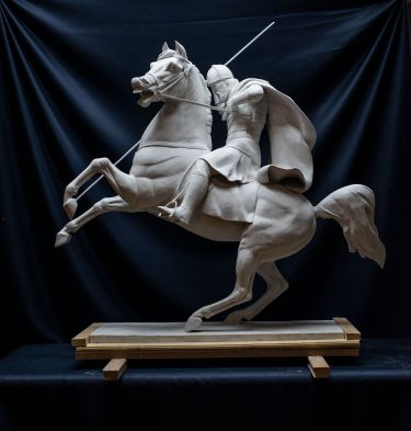 Equestrian statue of Banovic Strahinja,  by Jelena Atanaskovic