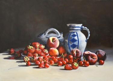 Antique Pitchers and Summer Fruits by Alena Savchenko - Lukian