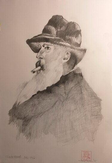 Drawing portrait of the artist C Monet by Gracic Ivan