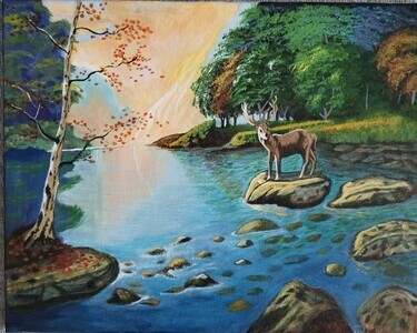 Deer on the river