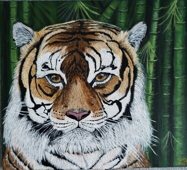 Tiger in the bamboo forest