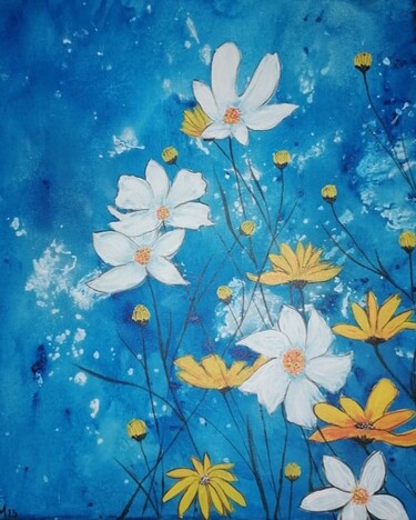 Flowers in blue