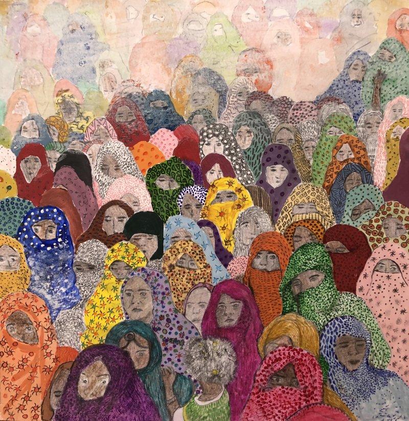 Crowd, Painting Marija VisualArtist
