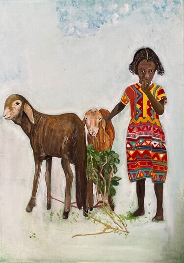 Girl and animals