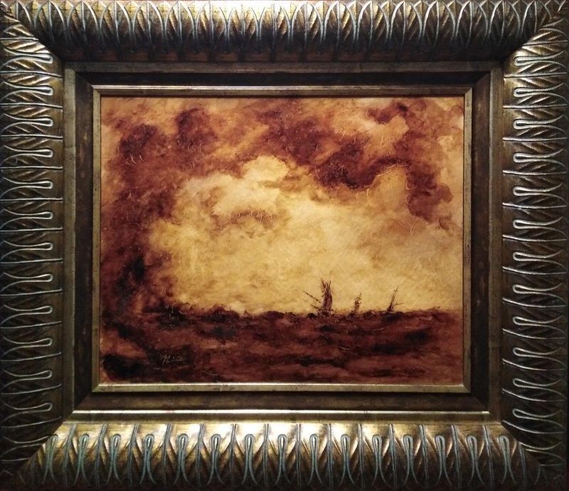 TEMPESTA NEL CAFFE Storm in the coffee, Painting Slaviša  Petković Panča