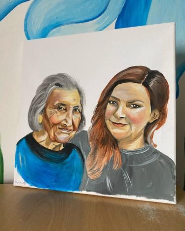 Portrait of a friend and her grandmother by Andjela Vukojevic