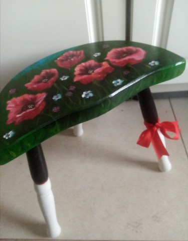 Bench tripod Poppies by Nadja