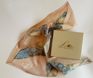 Silk scarf hand painted by Lana S 55x55cm