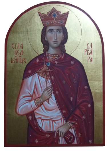 Icon of St Great Martyr Barbara by Dragana Zivadinovic
