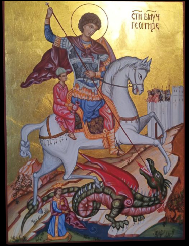 Icon of Saint George the Great Martyr by Dragana Zivadinovic