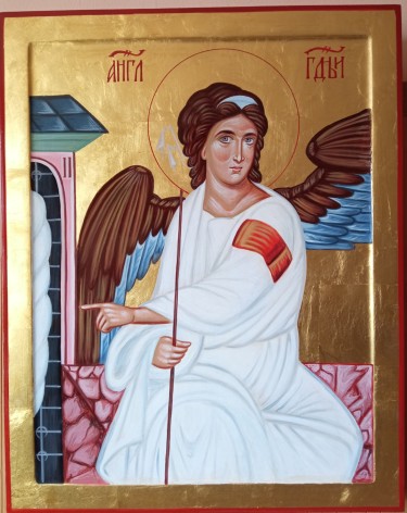 Icon of St Archangel Gabriel the White Angel by Dragana Zivadinovic