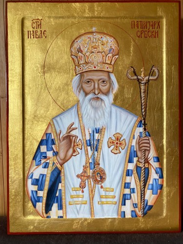 Icon of Saint Patriarch Pavle of Serbia by Dragana Zivadinovic