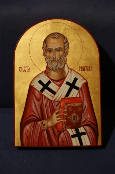 Icon of St Nicholas of Myrliki by Dragana Zivadinovic