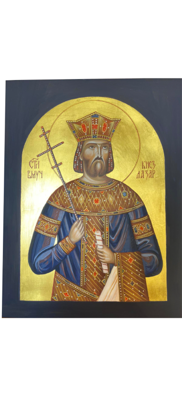 Icon of Saint Great Martyr Prince Lazar by Dragana Zivadinovic