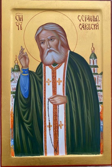 Icon of St Serafim of Sarov by Dragana Zivadinovic
