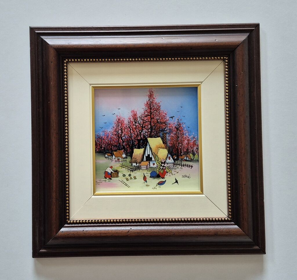 Naiva, oil on glass - Life in the village