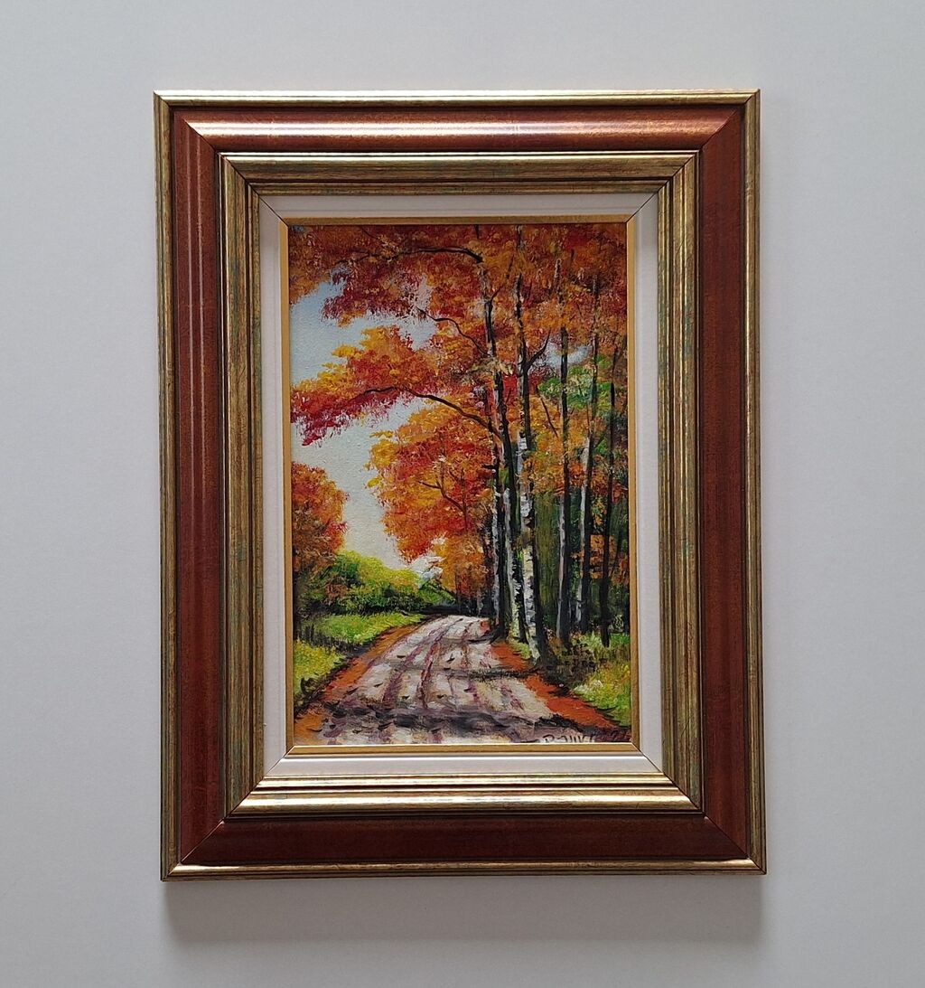 Oil on hardboard - Magical autumn, beautiful painting!