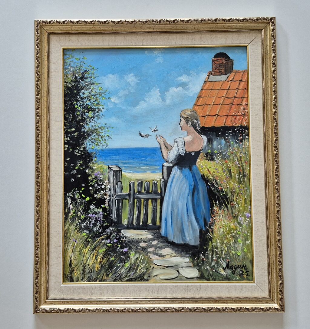 Oil on hardboard - A touch of freedom, a beautiful painting
