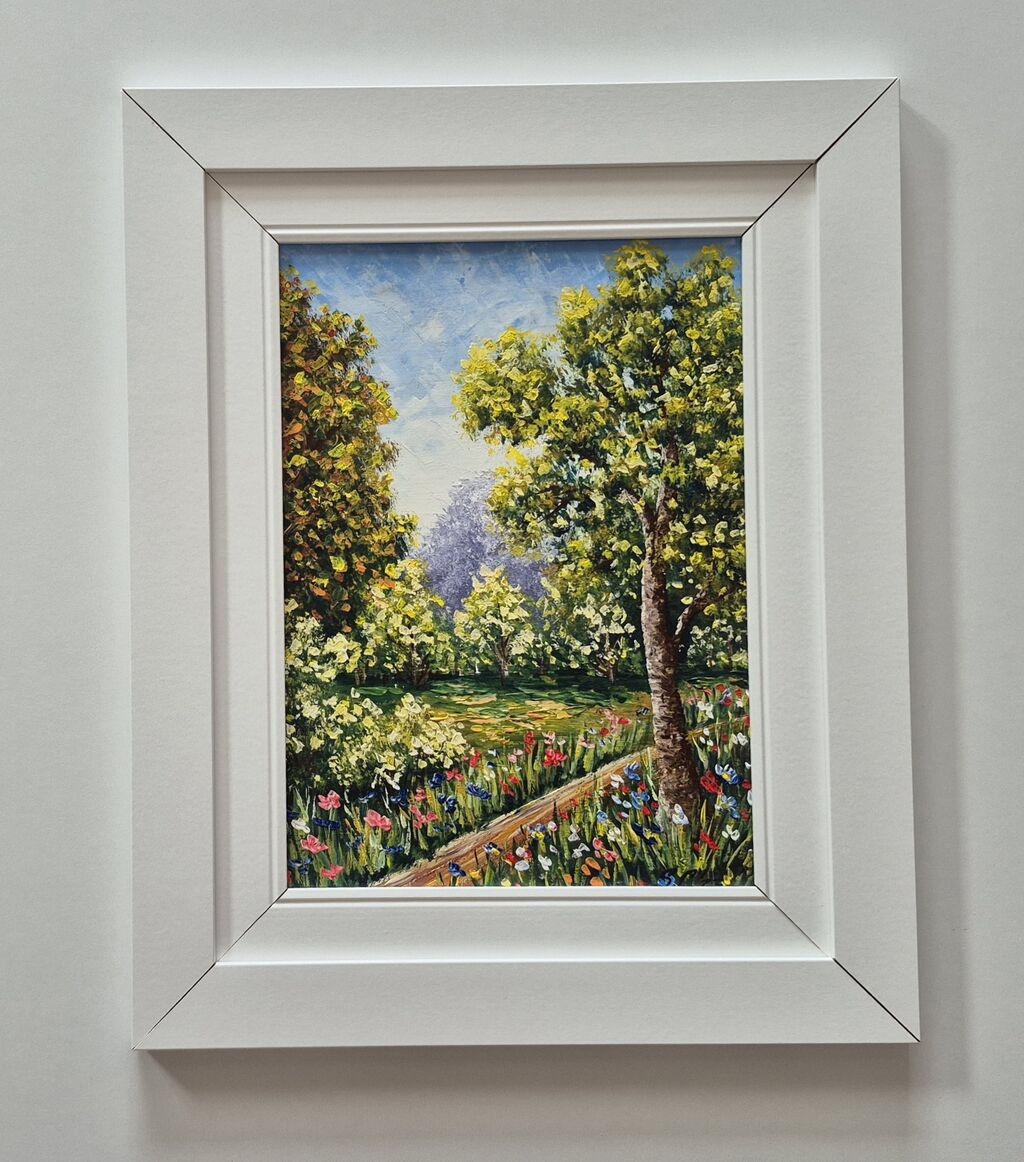 Oil on hardboard - Spring, a beautiful picture