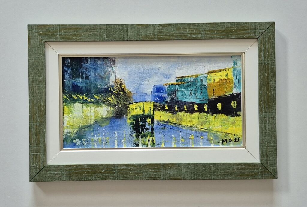 Oil on canvas - Tram, city line