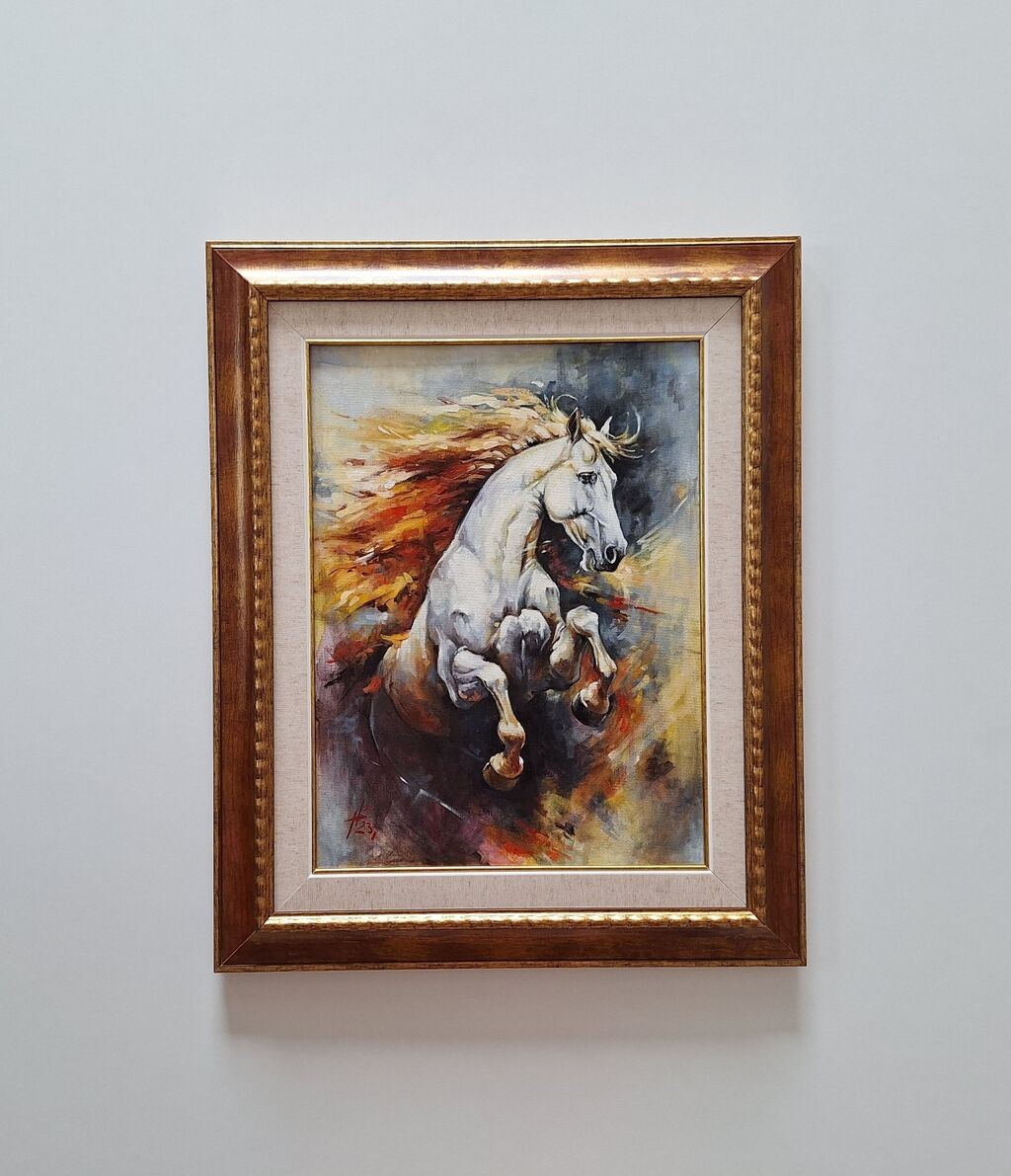 Oil on canvas - Horse Rio, beautiful picture!