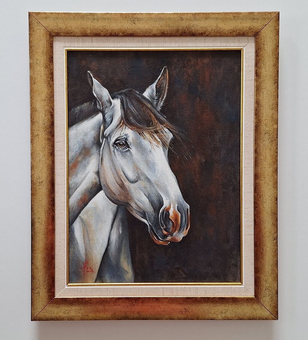 Oil on canvas - Horse Prince, beautiful picture!