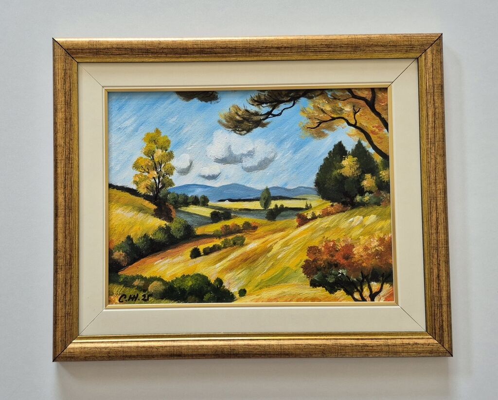 Oil on canvas - The smell of summer, a beautiful picture