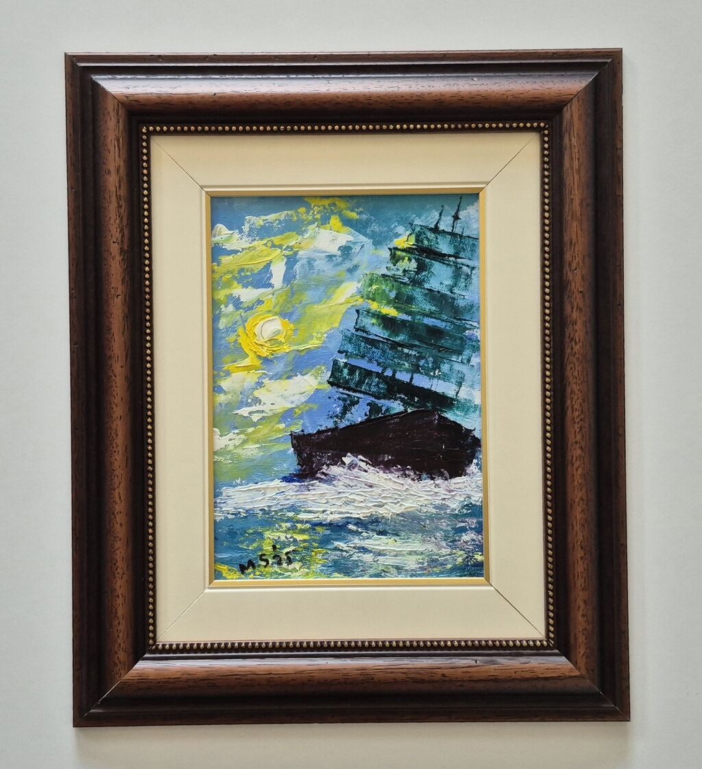 Oil on canvas - On the restless sea