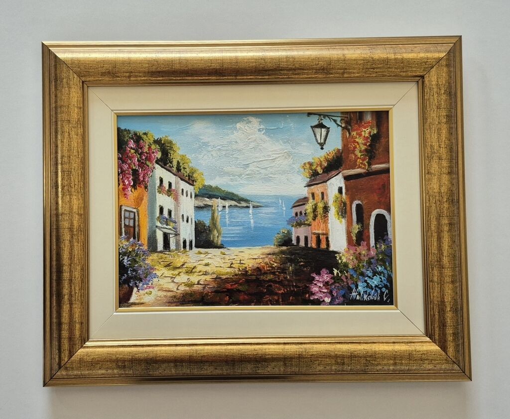 Oil on canvas - Primorska street, beautiful picture