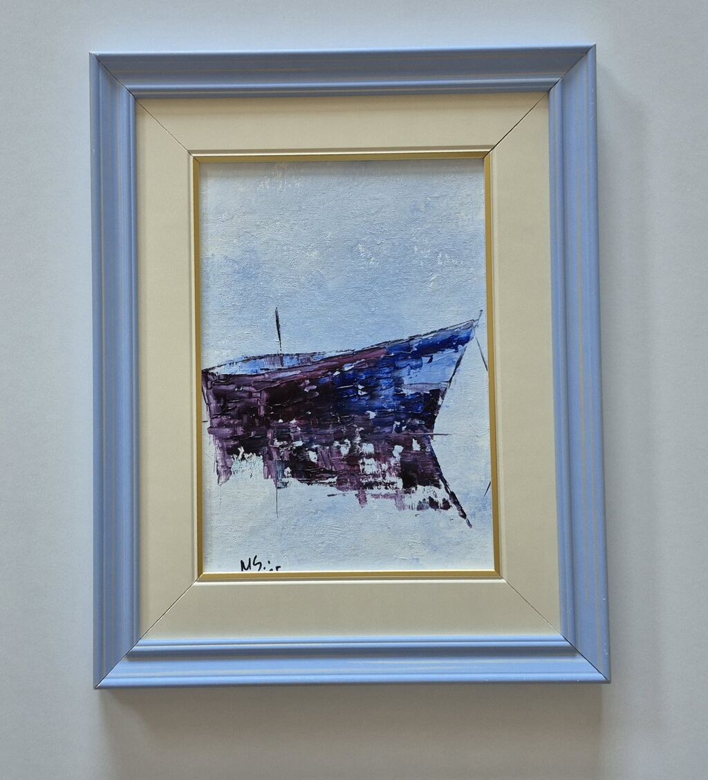 Oil on canvas - Boat, beautiful painting