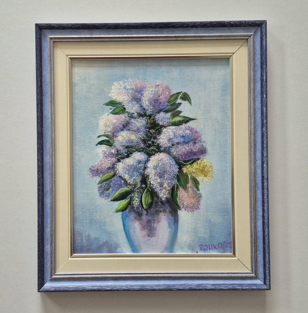 Oil on canvas - Lilac scent, beautiful painting