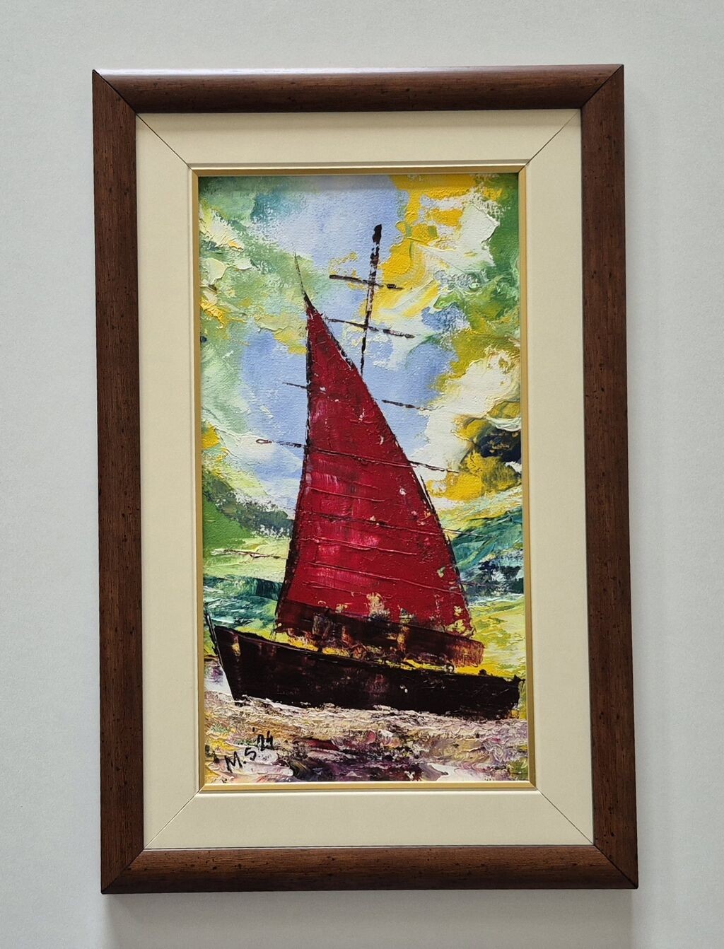 Oil on canvas - Ship at sea 3, beautiful painting