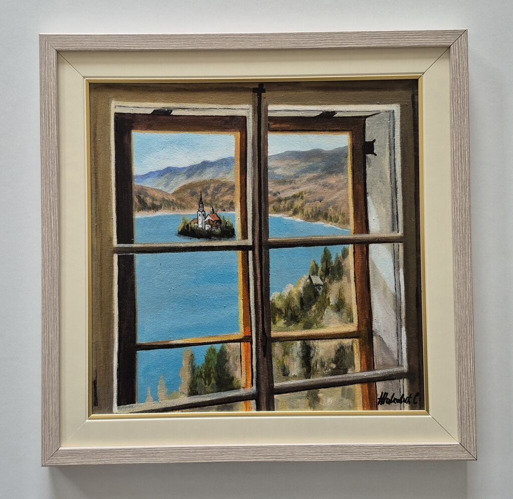 Oil on canvas - Lake Bled, a beautiful picture