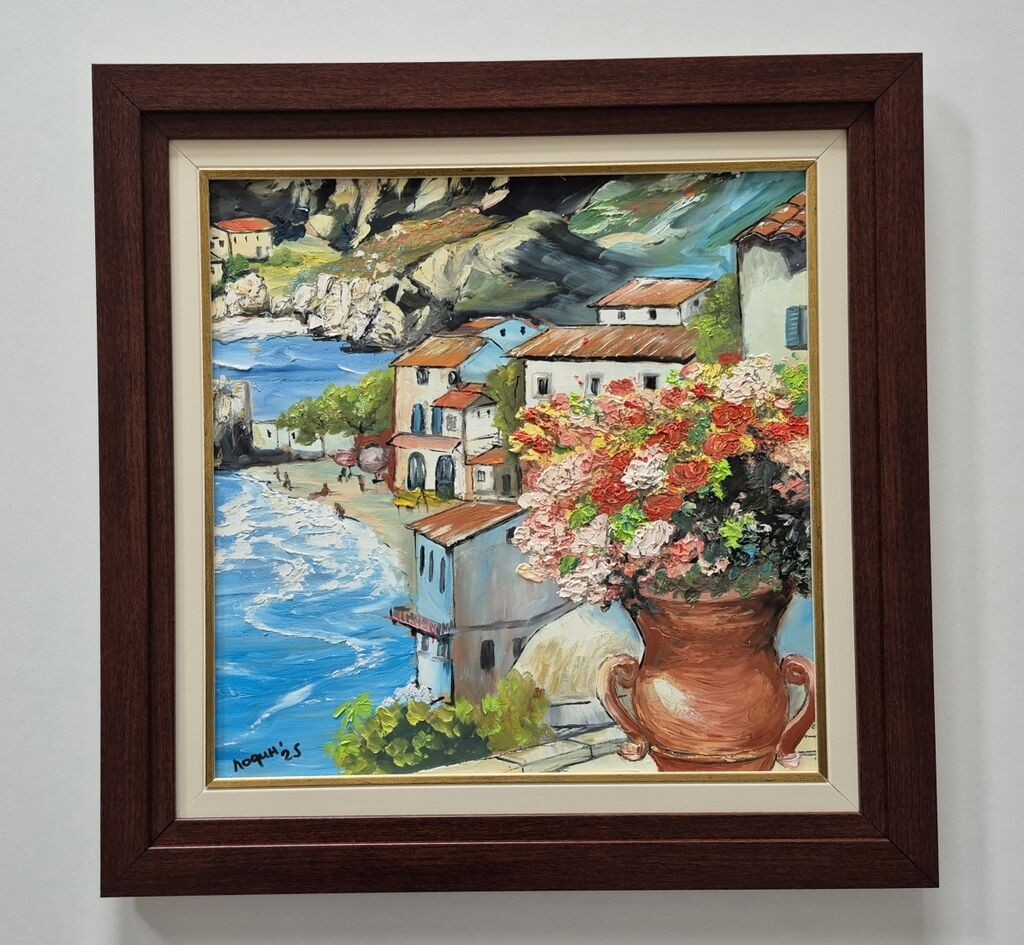 Oil on hardboard - Sea, landscape