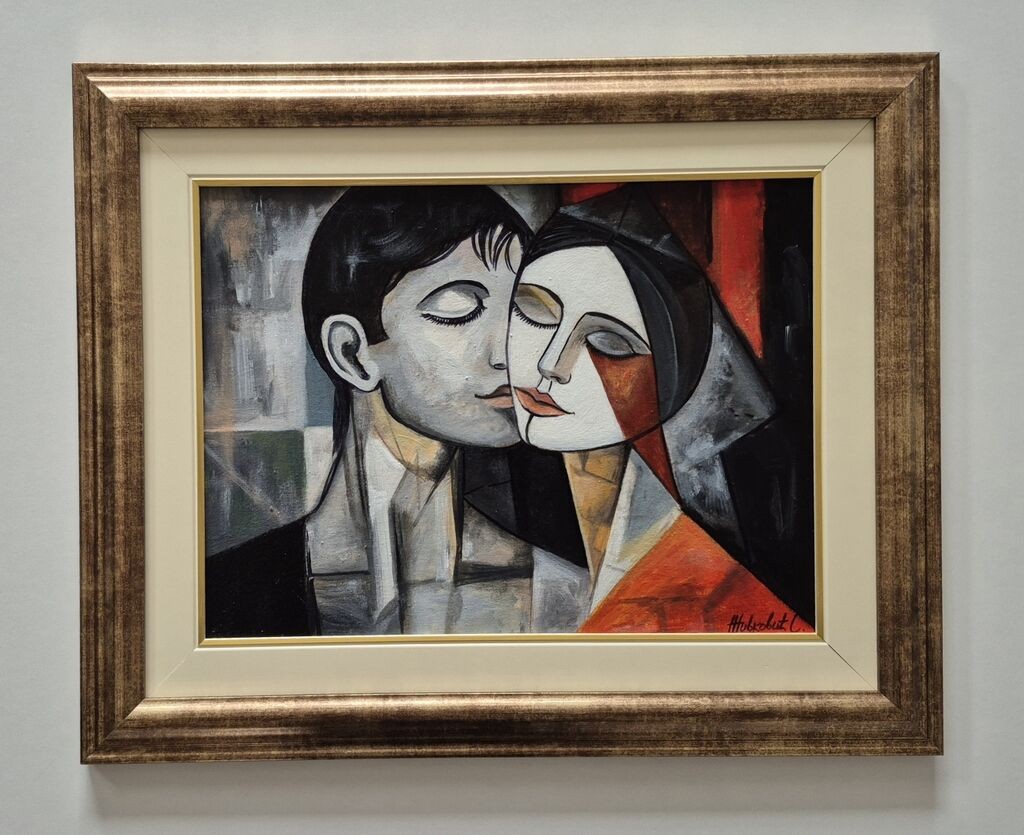 Oil on canvas - Kiss, beautiful painting