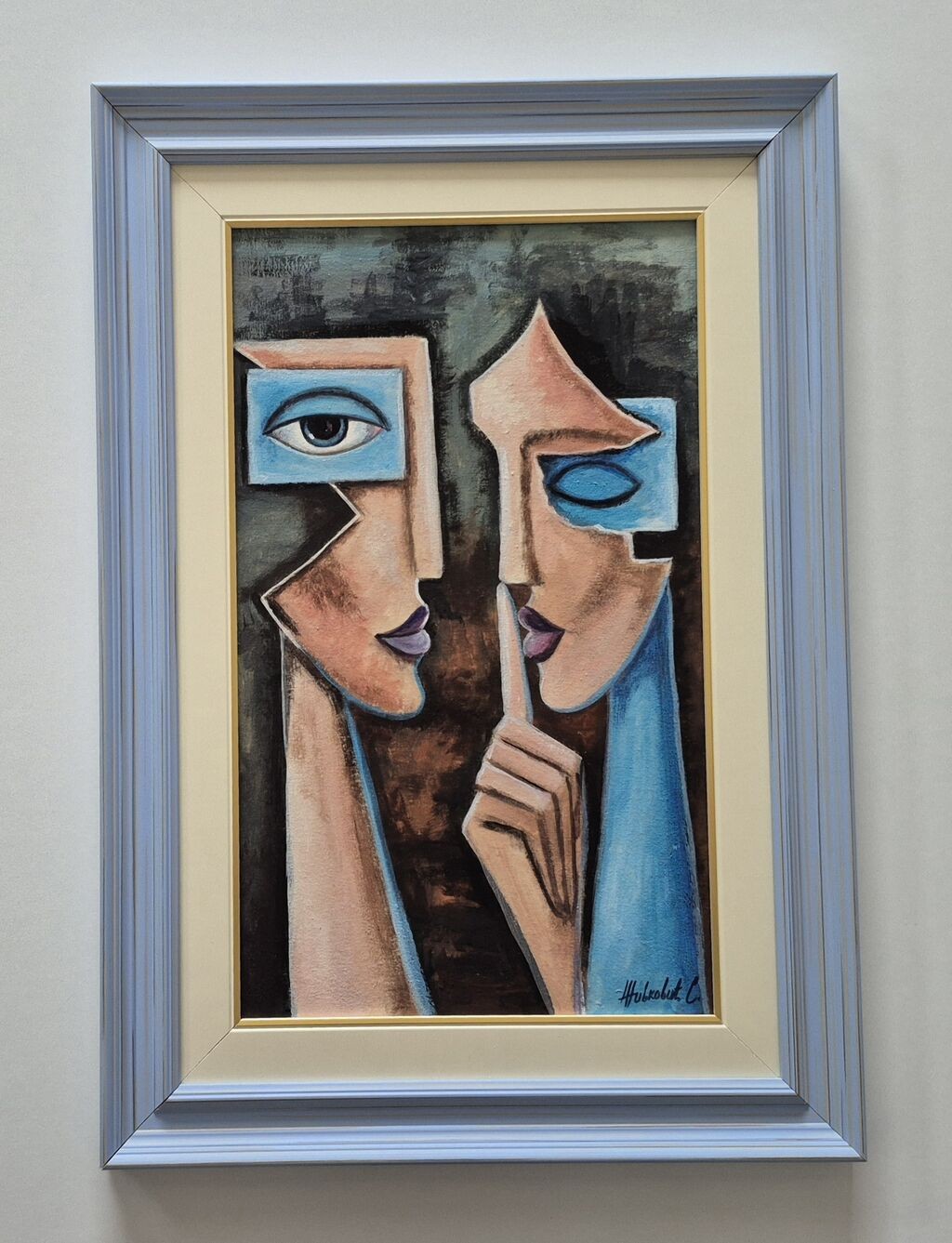 Oil on canvas - Blue silence, beautiful painting