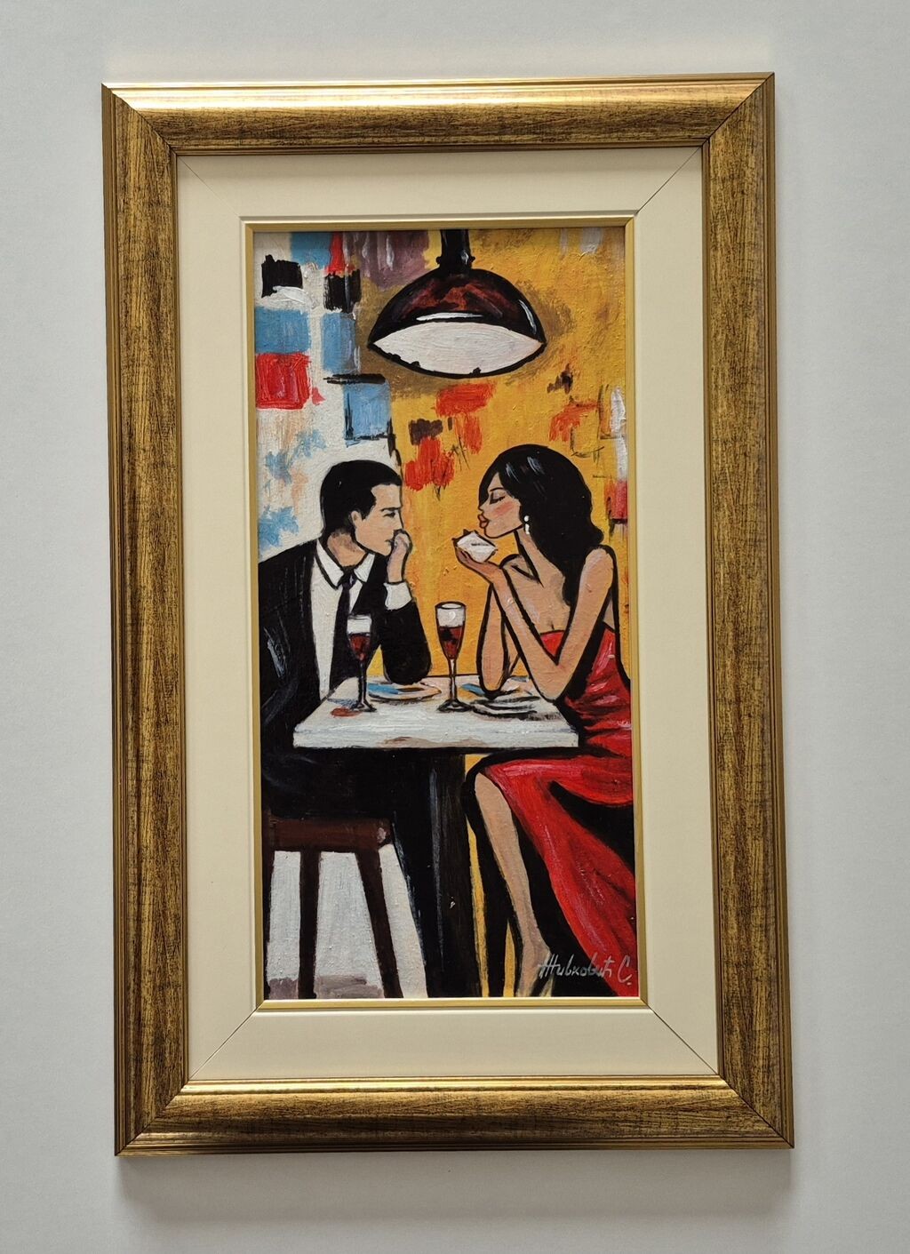 Oil on canvas - Meeting, beautiful picture