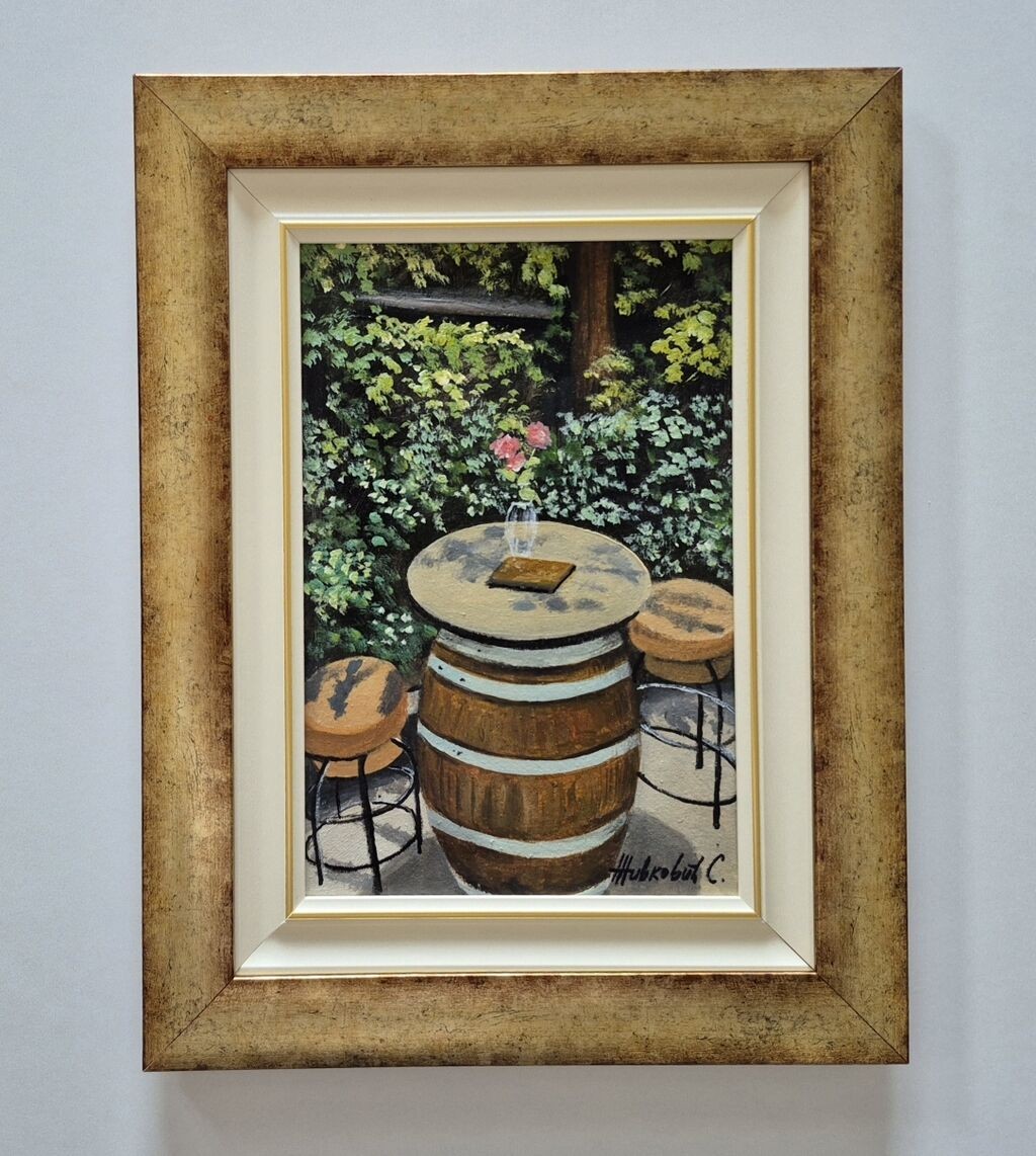 Oil on canvas - Place for wine, beautiful painting