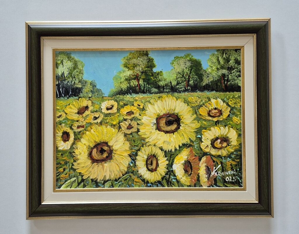 Oil on canvas - Sunflowers, a beautiful picture