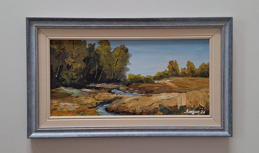 Oil on hardboard - Spring landscape, picture number two