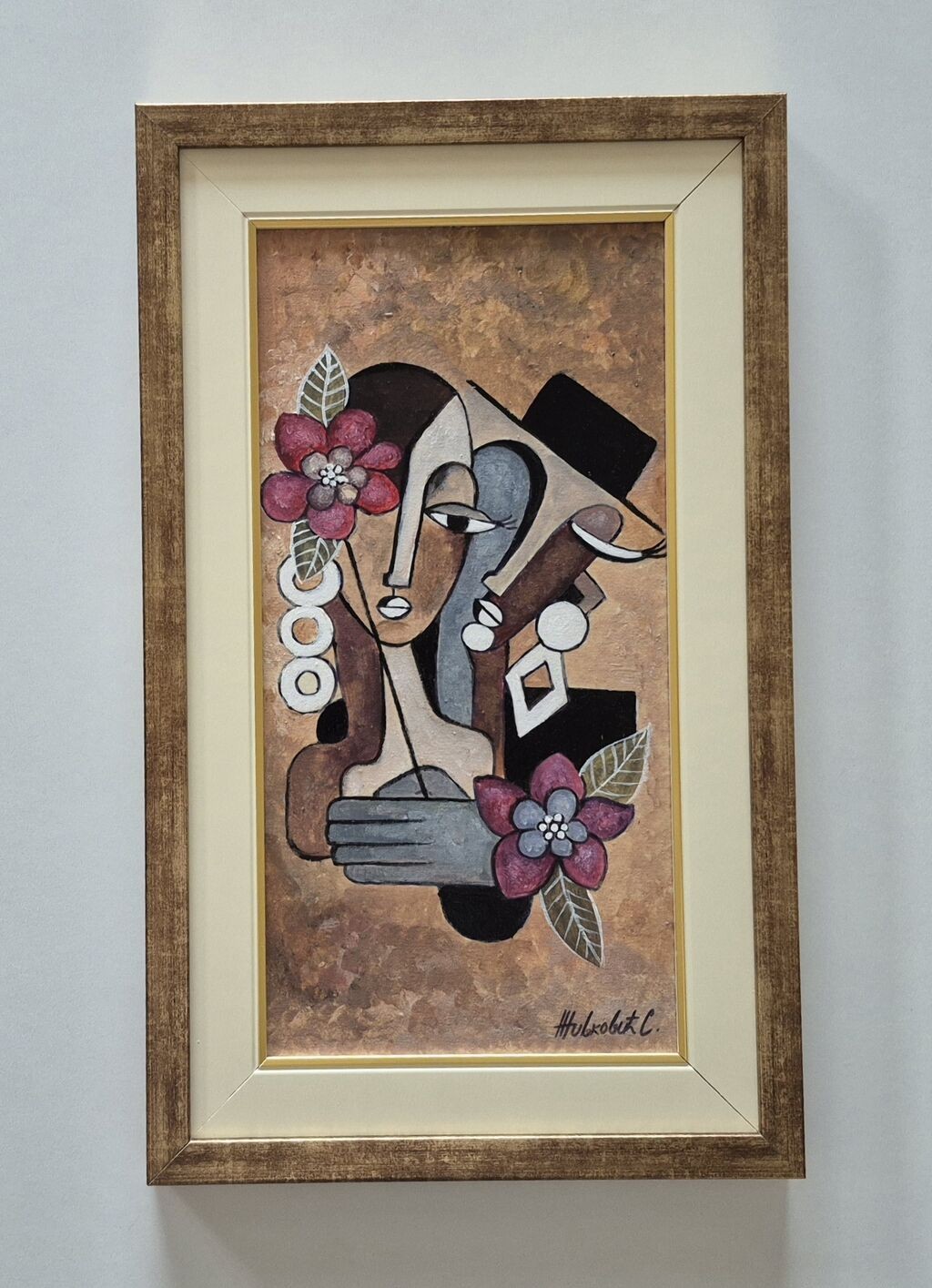Oil on canvas - Gentleman and lady, painting two
