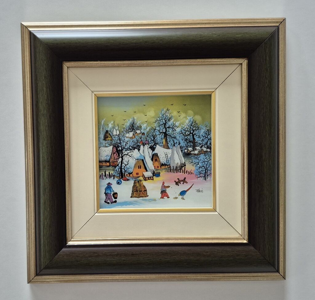 Naiva, oil on glass - Winter joys
