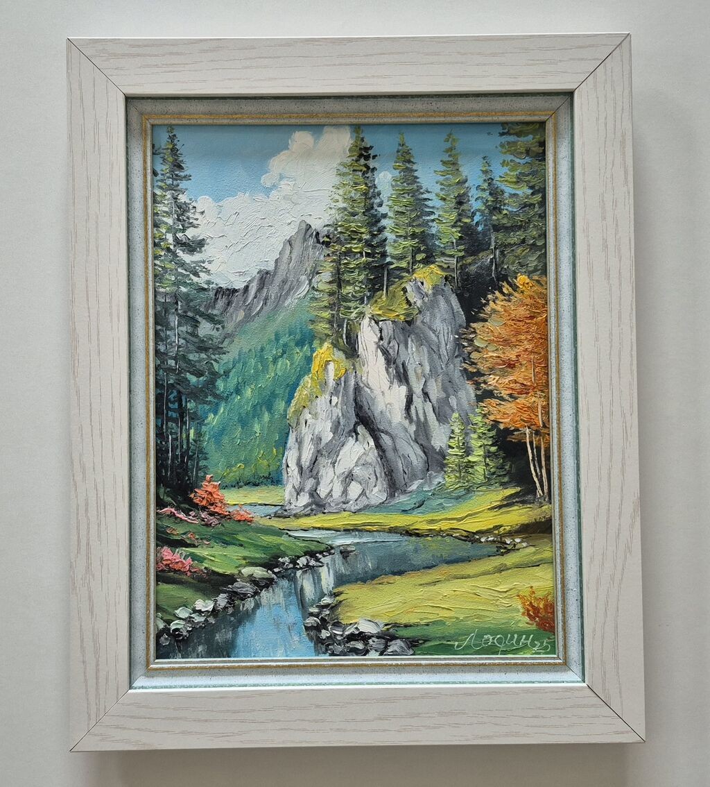 Oil on canvas - Natural paradise, beautiful picture