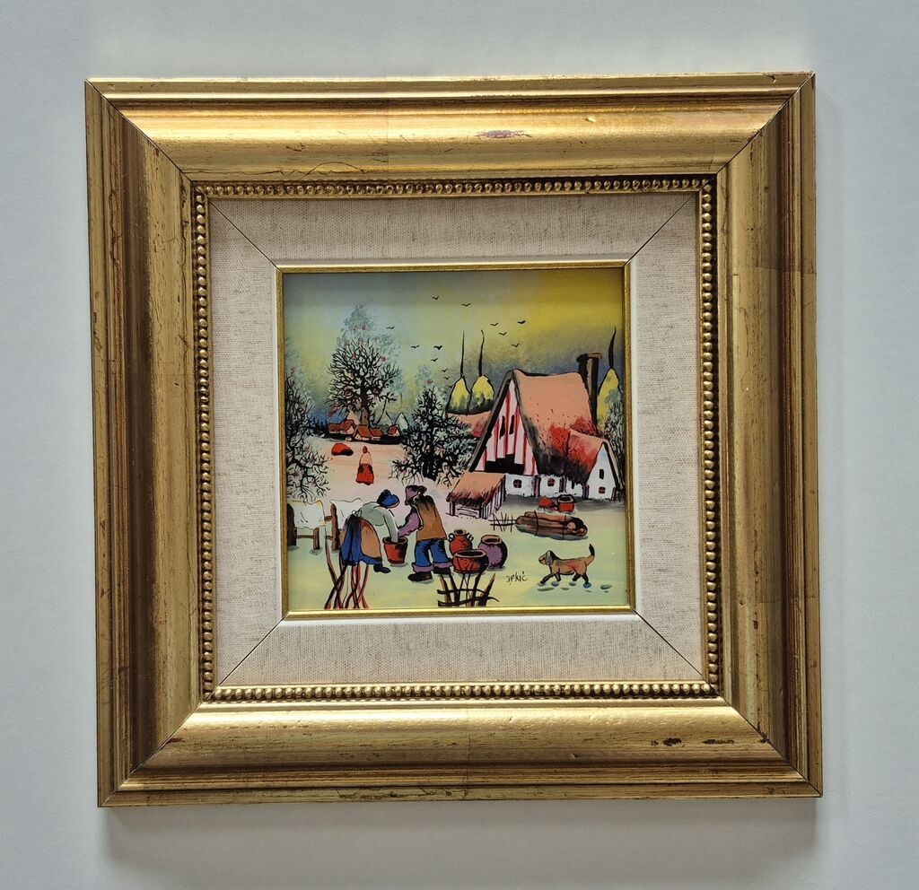 Naiva, oil on glass - Days in the village