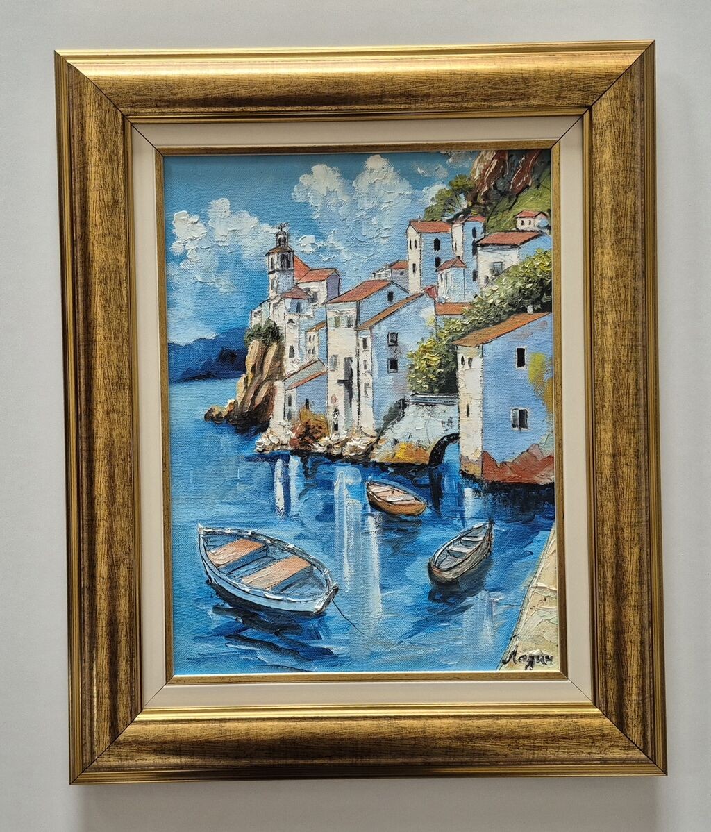 Oil on canvas - Mediterranean story, beautiful
