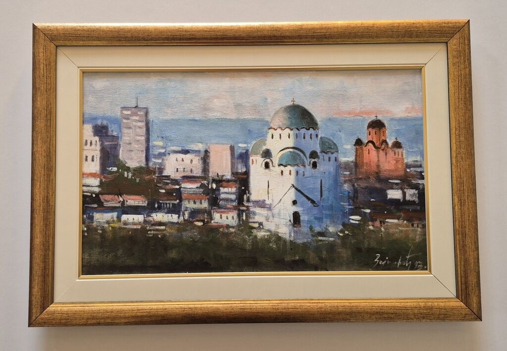 Oil on canvas - Panorama of Belgrade